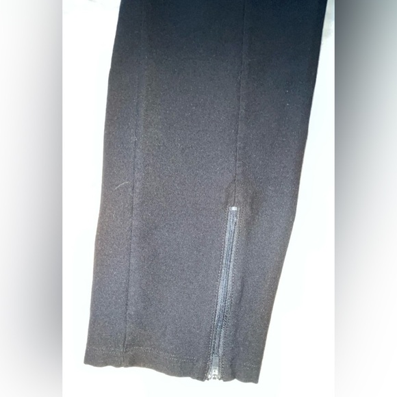 Eileen Fisher Black Straight Leg Stretchy Pants W/ Ankle Zipper SIZE LARGE - Picture 5 of 8